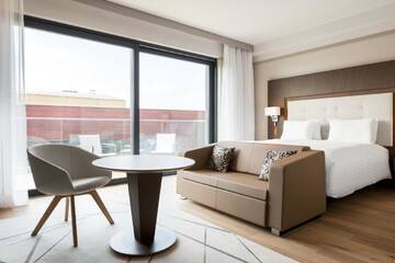 Фото номера Улучшенный двухместный номер с 1 кроватью и террасой Отель AC Hotel by Marriott Wroclaw г. Вроцлав 7